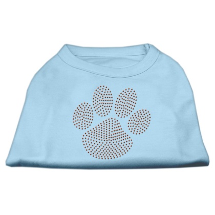 Orange Paw Rhinestud Shirts Baby Blue L