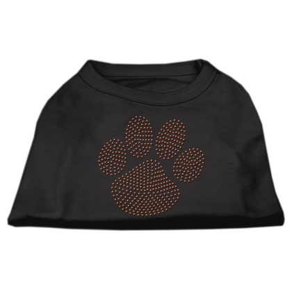 Orange Paw Rhinestud Shirts Black L