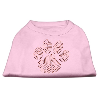 Orange Paw Rhinestud Shirts Light Pink L