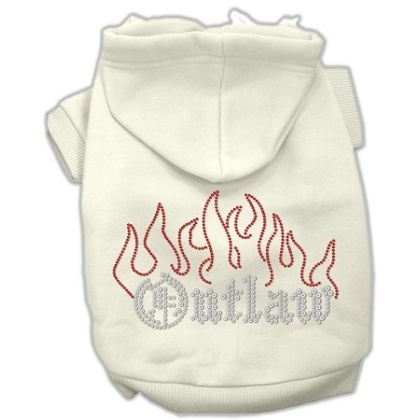 Outlaw Rhinestone Hoodies Cream L