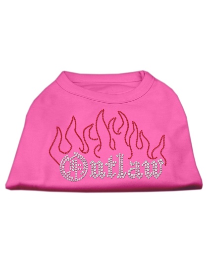 Outlaw Rhinestone Shirts Bright Pink L