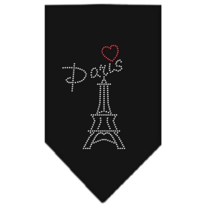 Paris Rhinestone Bandana Black Large