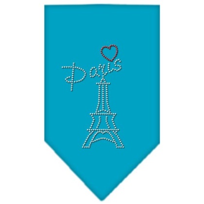 Paris Rhinestone Bandana Turquoise Large