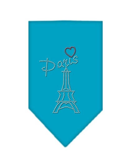 Paris Rhinestone Bandana Turquoise Large