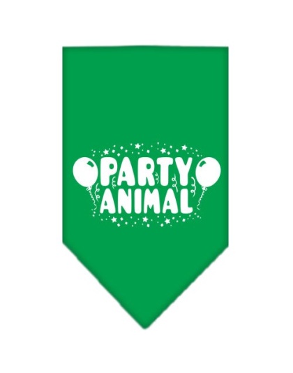 Party Animal Screen Print Bandana Emerald Green Large