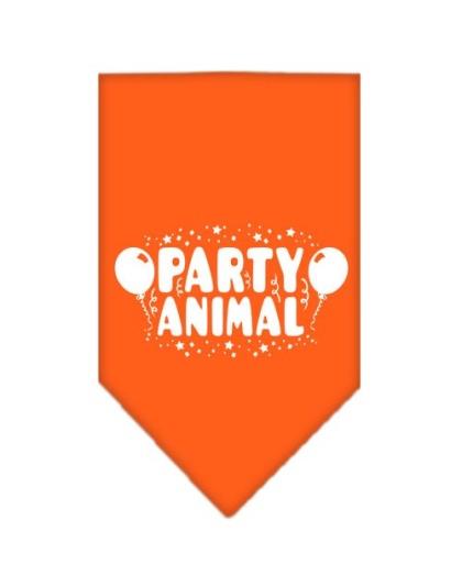 Party Animal Screen Print Bandana Orange Large