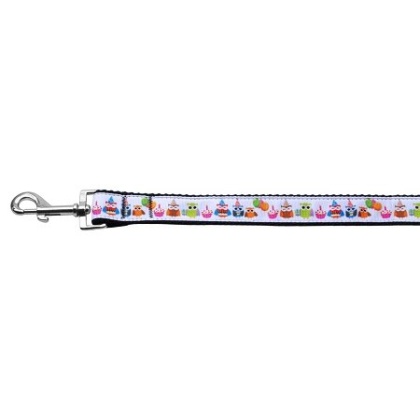 Party Owls Nylon Ribbon Pet Leash 1 wide 4ft