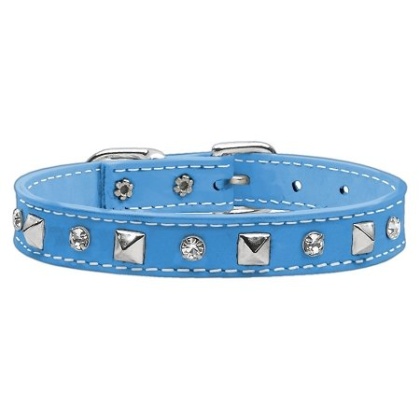 Patent Crystal and Pyramid Collars Baby Blue 10