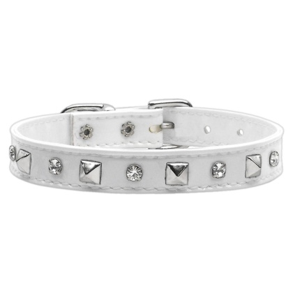 Patent Crystal and Pyramid Collars White 10