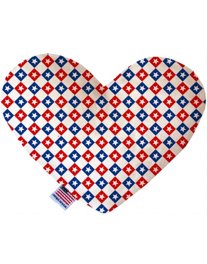 Patriotic Checkered Stars 6 inch Canvas Heart Dog Toy