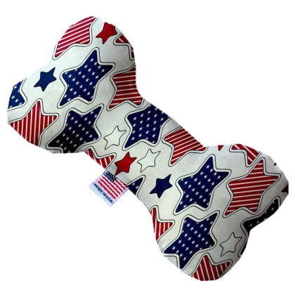 Patriotic Stars 10 Inch Canvas Bone Dog Toy