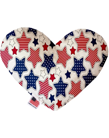 Patriotic Stars 6 Inch Canvas Heart Dog Toy