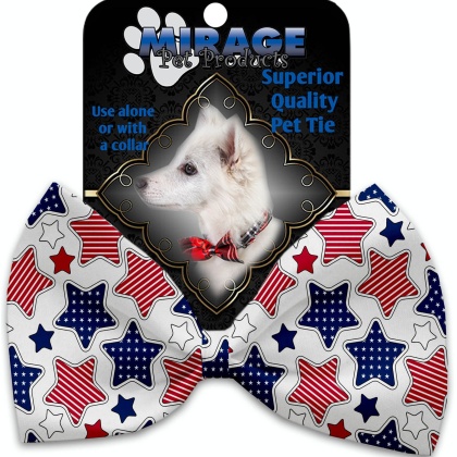 Patriotic Stars Pet Bow Tie