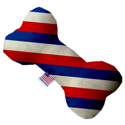 Patriotic Stripes 10 inch Canvas Bone Dog Toy