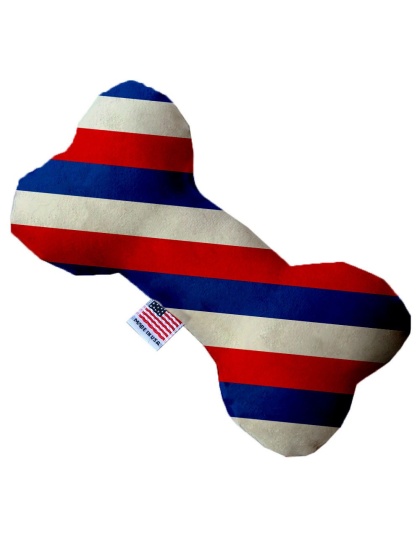 Patriotic Stripes 10 inch Canvas Bone Dog Toy