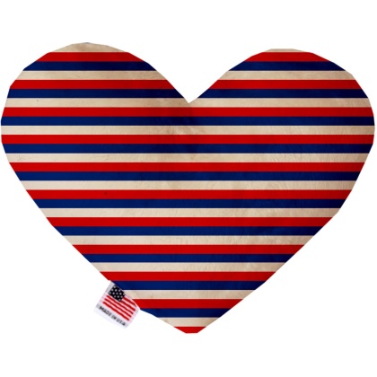 Patriotic Stripes 6 inch Canvas Heart Dog Toy