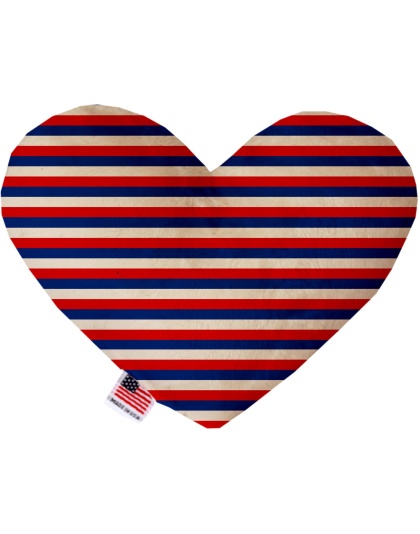 Patriotic Stripes 6 inch Canvas Heart Dog Toy