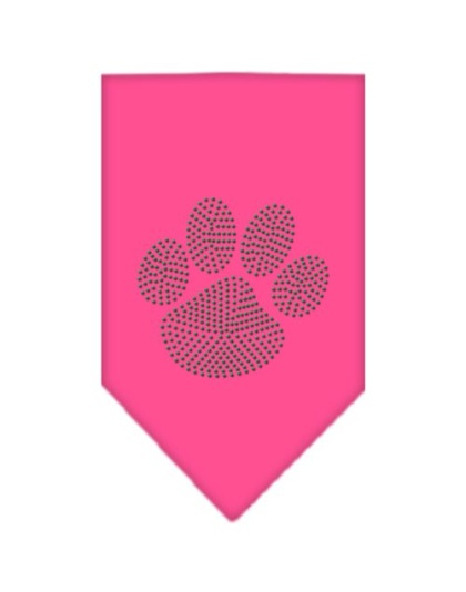 Paw Green Rhinestone Bandana Bright Pink Large