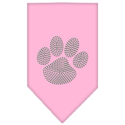 Paw Green Rhinestone Bandana Light Pink Large