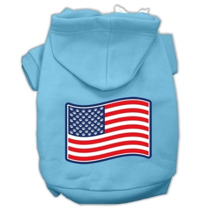 Paws and Stripes Screen Print Pet Hoodies Baby Blue L