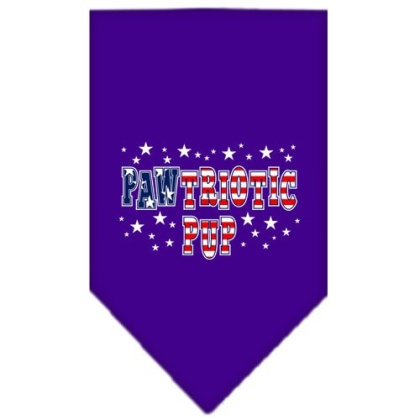 Pawtriotic Pup Screen Print Bandana Purple Large