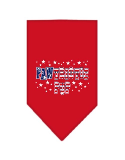 Pawtriotic Pup Screen Print Bandana Red Large