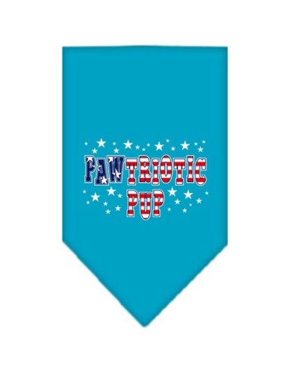 Pawtriotic Pup Screen Print Bandana Turquoise Small