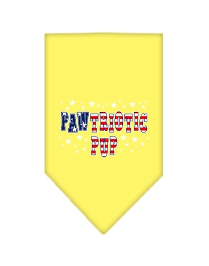 Pawtriotic Pup Screen Print Bandana Yellow Large