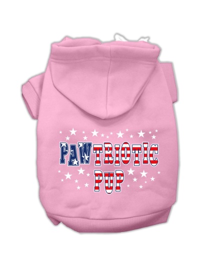 Pawtriotic Pup Screen Print Pet Hoodies Light Pink L