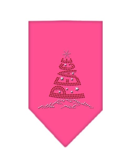 Peace Tree Rhinestone Bandana Bright Pink Large