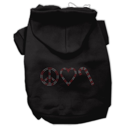 Peace, Love and Candy Canes Hoodies Black L