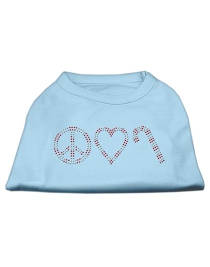 Peace, Love, and Candy Canes Shirts Baby Blue L