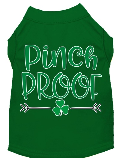 Pinch Proof Screen Print Dog Shirt Green Lg