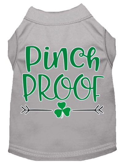 Pinch Proof Screen Print Dog Shirt Grey Lg