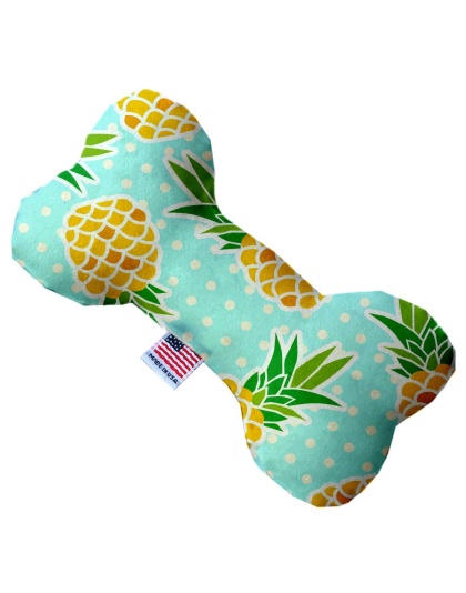 Pineapples and Polka Dots 10 inch Canvas Bone Dog Toy