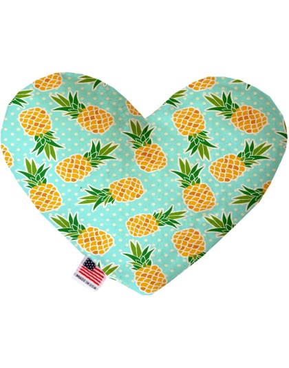 Pineapples and Polka Dots 6 inch Canvas Heart Dog Toy