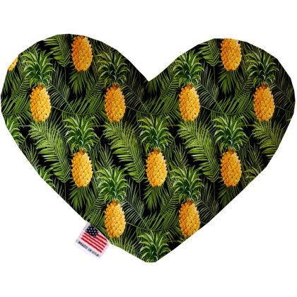 Pineapples in Paradise 6 Inch Canvas Heart Dog Toy