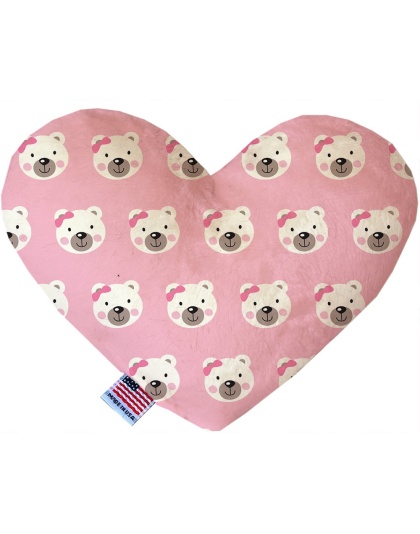 Pink Bears and Bows 6 inch Canvas Heart Dog Toy