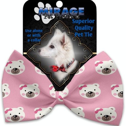 Pink Bears and Bows Pet Bow Tie