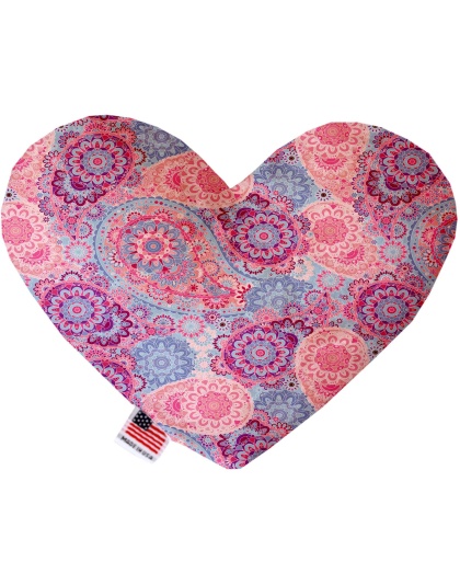 Pink Bohemian 6 inch Canvas Heart Dog Toy