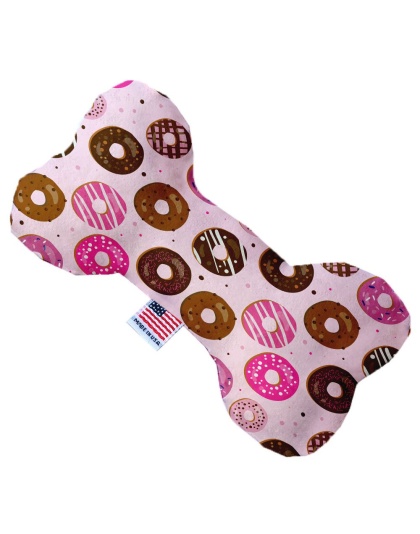 Pink Donuts 10 inch Canvas Bone Dog Toy