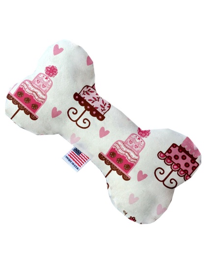 Pink Fancy Cakes 10 inch Canvas Bone Dog Toy