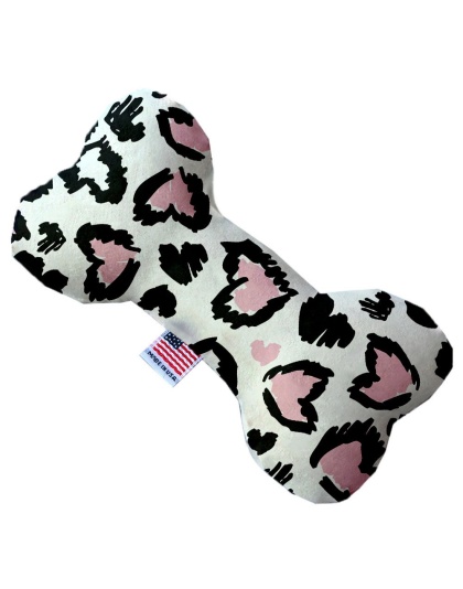 Pink Leopard Canvas Bone Dog Toy