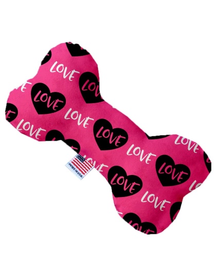 Pink Love 10 inch Canvas Bone Dog Toy