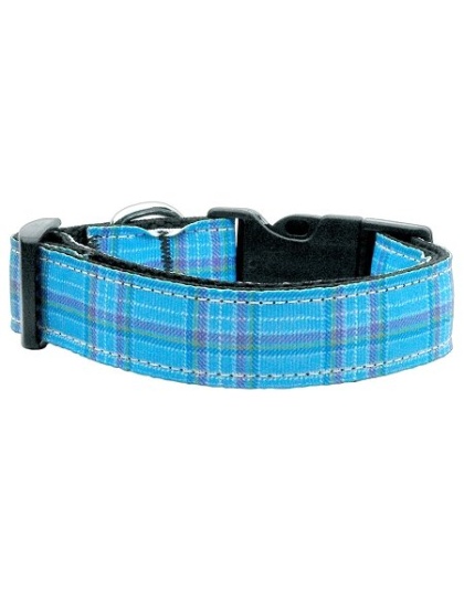 Plaid Nylon Collar Blue Large