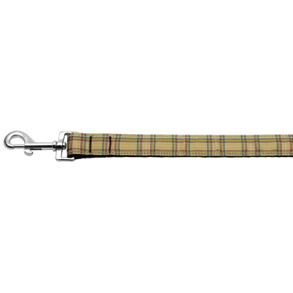 Plaid Nylon Collar Khaki 1 wide 4ft Lsh