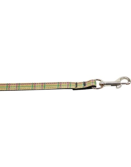 Plaid Nylon Collar Khaki 3/8 wide 4ft Lsh