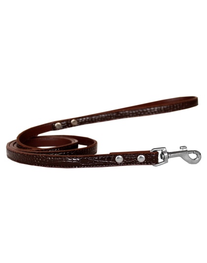 Plain Croc Leash Chocolate 1/2'' wide x 4' long