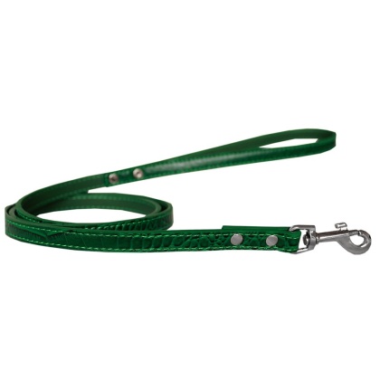 Plain Croc Leash Emerald Green 1/2'' wide x 4' long