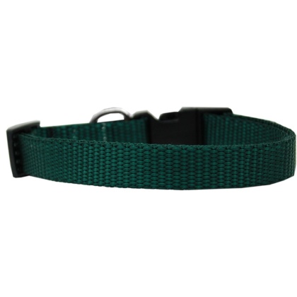 Plain Nylon Cat Safety Collar Green